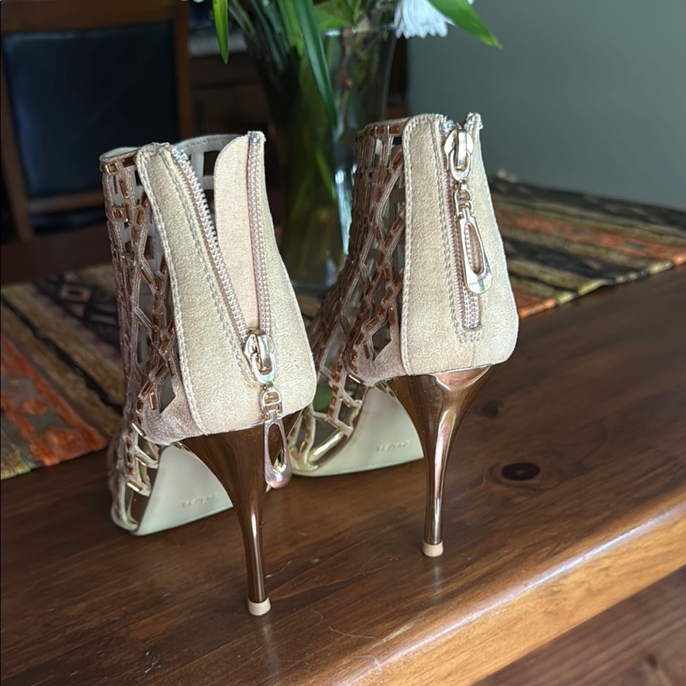 Gold Cage Heeled Sandals - Picture 4 of 4